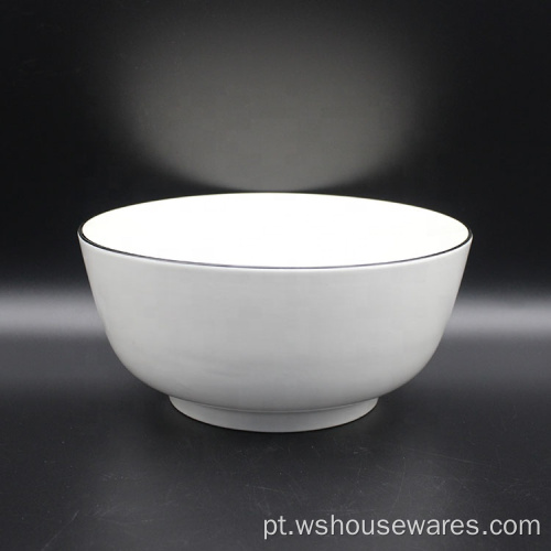 Tigela cerâmica personalizada de porcelana branca para casa usando